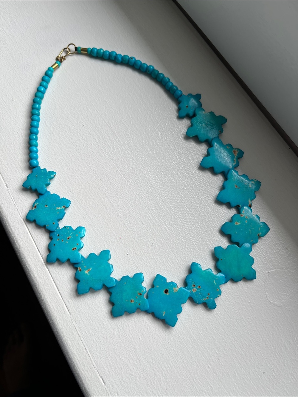Turquoise Floral Bead Statement Necklace - Women Jewelry